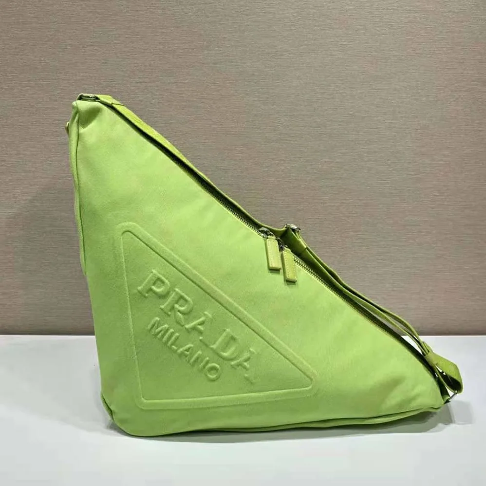 Prada Canvas Prada Triangle Bag for Women in Green