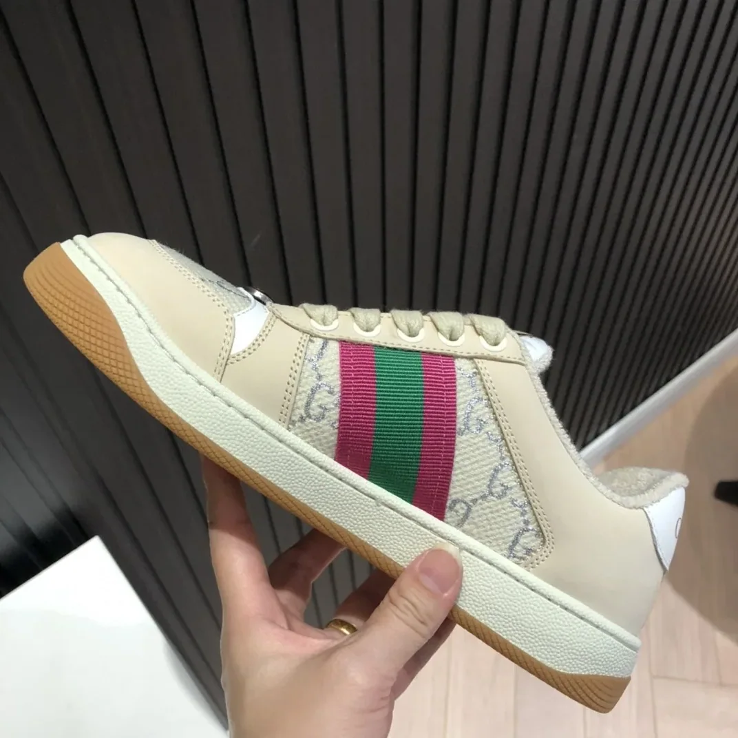 Gucci Screener GG Low for Women in Top Beige Pink Green Gucci Screener GG Low for Women in Top Beige Pink Green