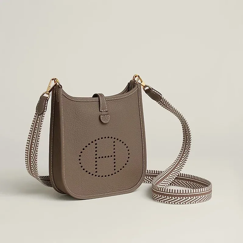 Hermes Evelyne 16 Amazone Shoulder Bag in Etoupe Gold Hardware
