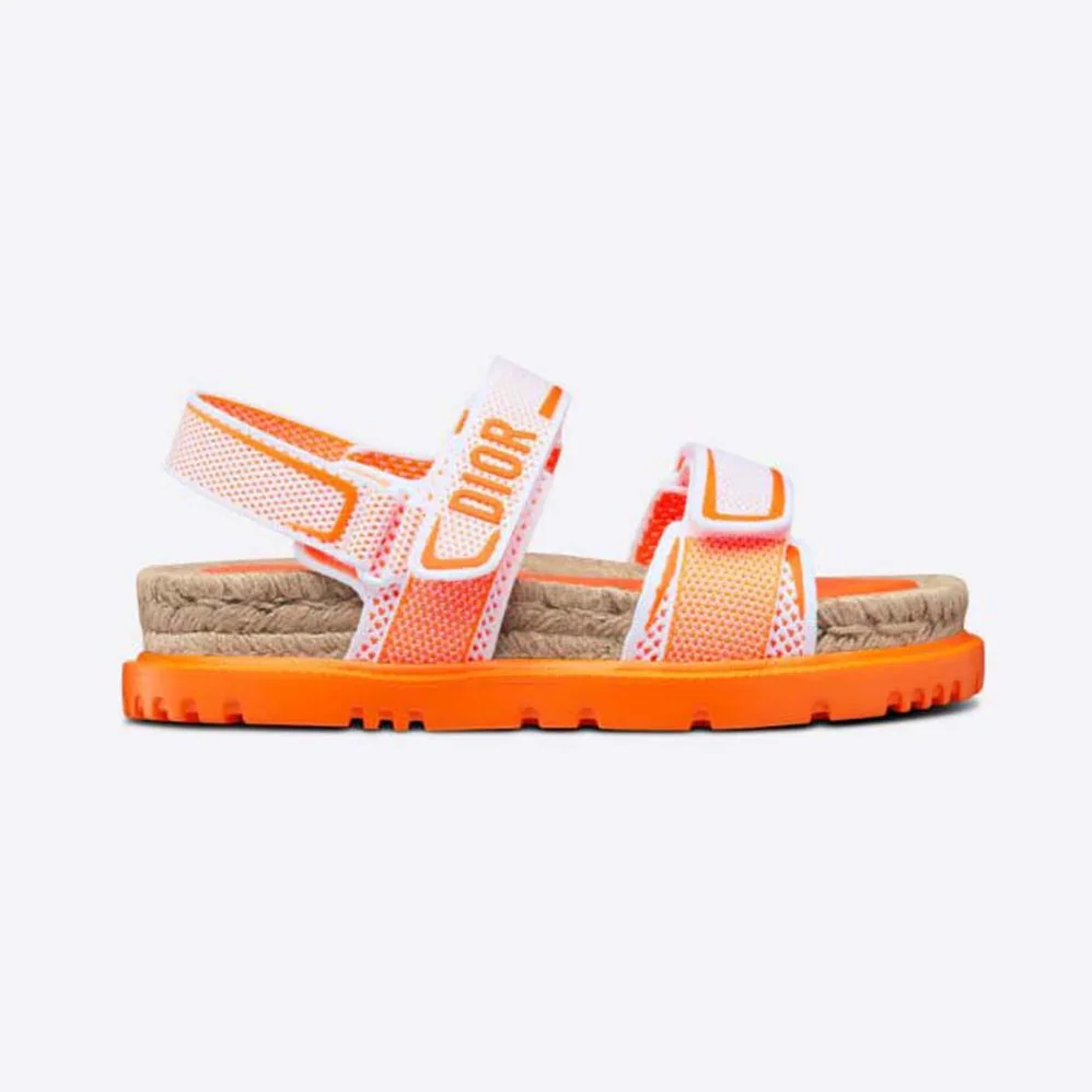 Dior Dioract Sandal White and Bright Orange Technical Mesh and Rubber for Women Dior Dioract Sandal White and Bright Orange Technical Mesh and Rubber for Women