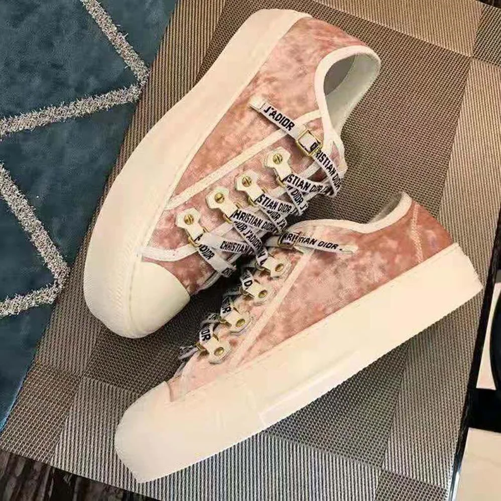 Dior Walk'N'Dior Velvet Sneaker Nude “Christian Dior J'dior” Laces for Women