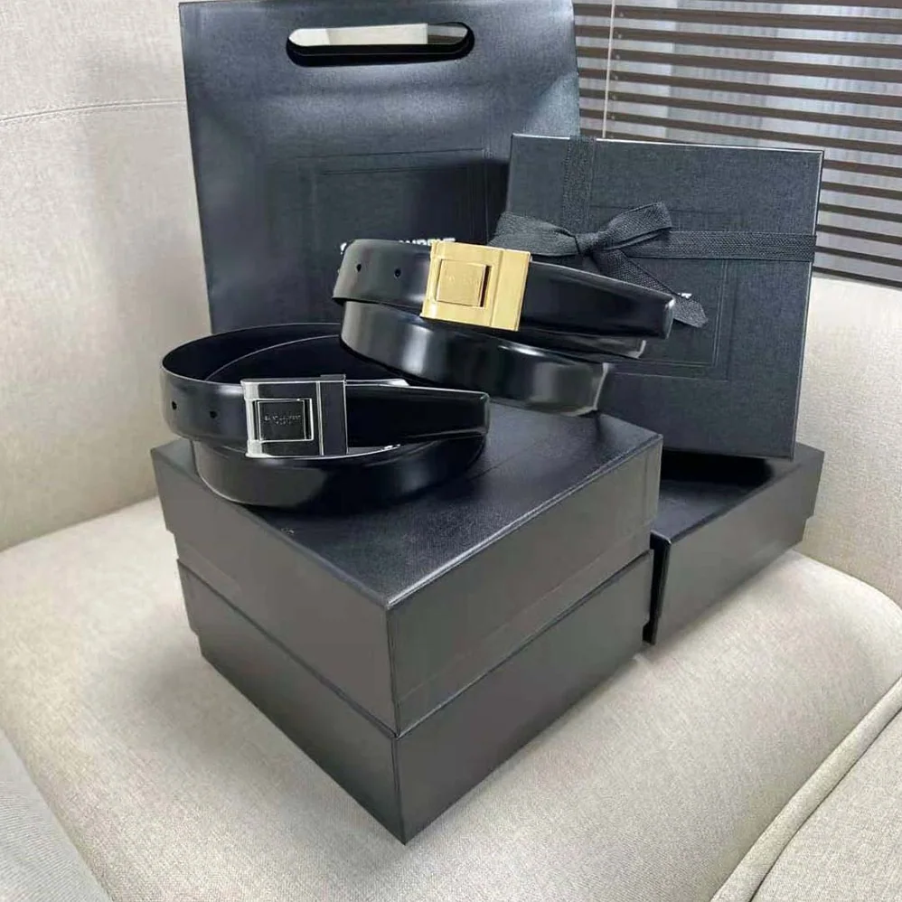 Saint Laurent YSL La 76 Buckle Belt in Brushed Leather and Enamel for Women Saint Laurent YSL La 76 Buckle Belt in Brushed Leather and Enamel for Women