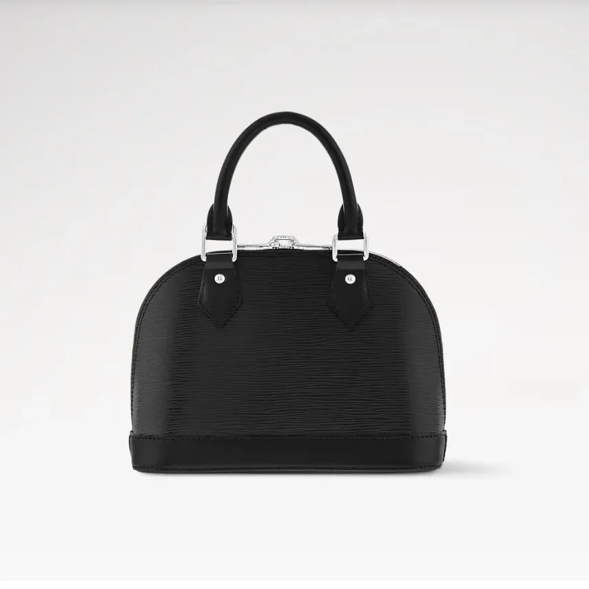 Louis Vuitton Alma BB Top Handle Bag in Black Silver Hardware