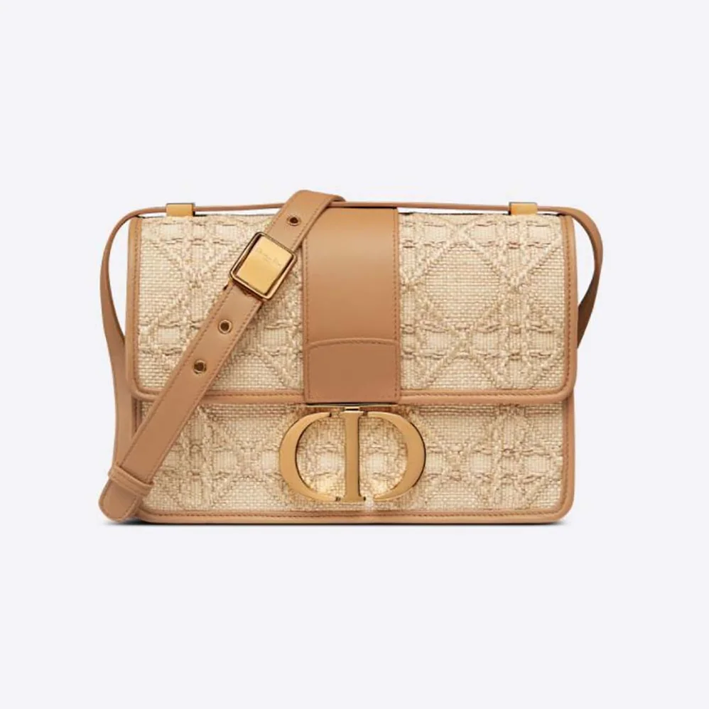 Dior 30 Montaigne Bag Natural Cannage Raffia for Women
