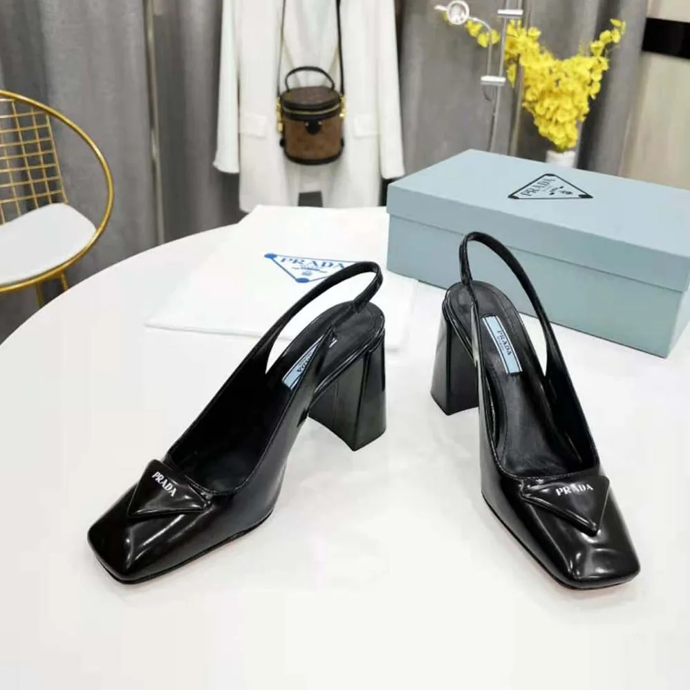 Prada Patent Leather Sling for Women in Back Pumps
