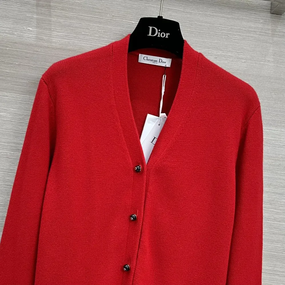 Dior Dioramour Twinset Red Cashmere Knit for Women Dior Dioramour Twinset Red Cashmere Knit for Women