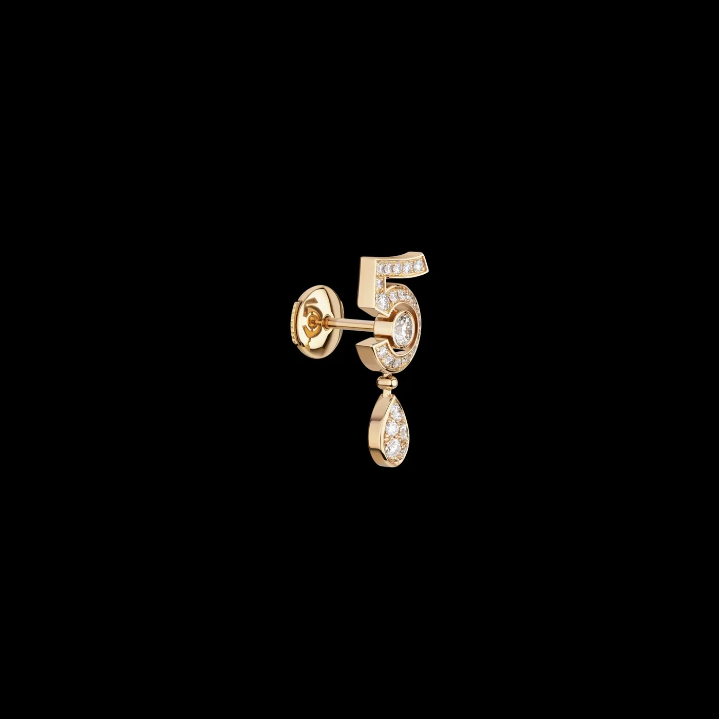 Chanel Eternal N°5 Transformable Earrings Beige Gold Chanel Eternal N°5 Transformable Earrings Beige Gold