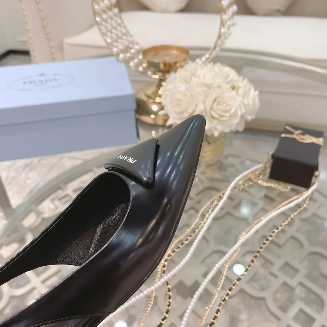 Prada Brushed Slingback Pumps Light Black / Prada Brushed Slingback Pumps Light Black /