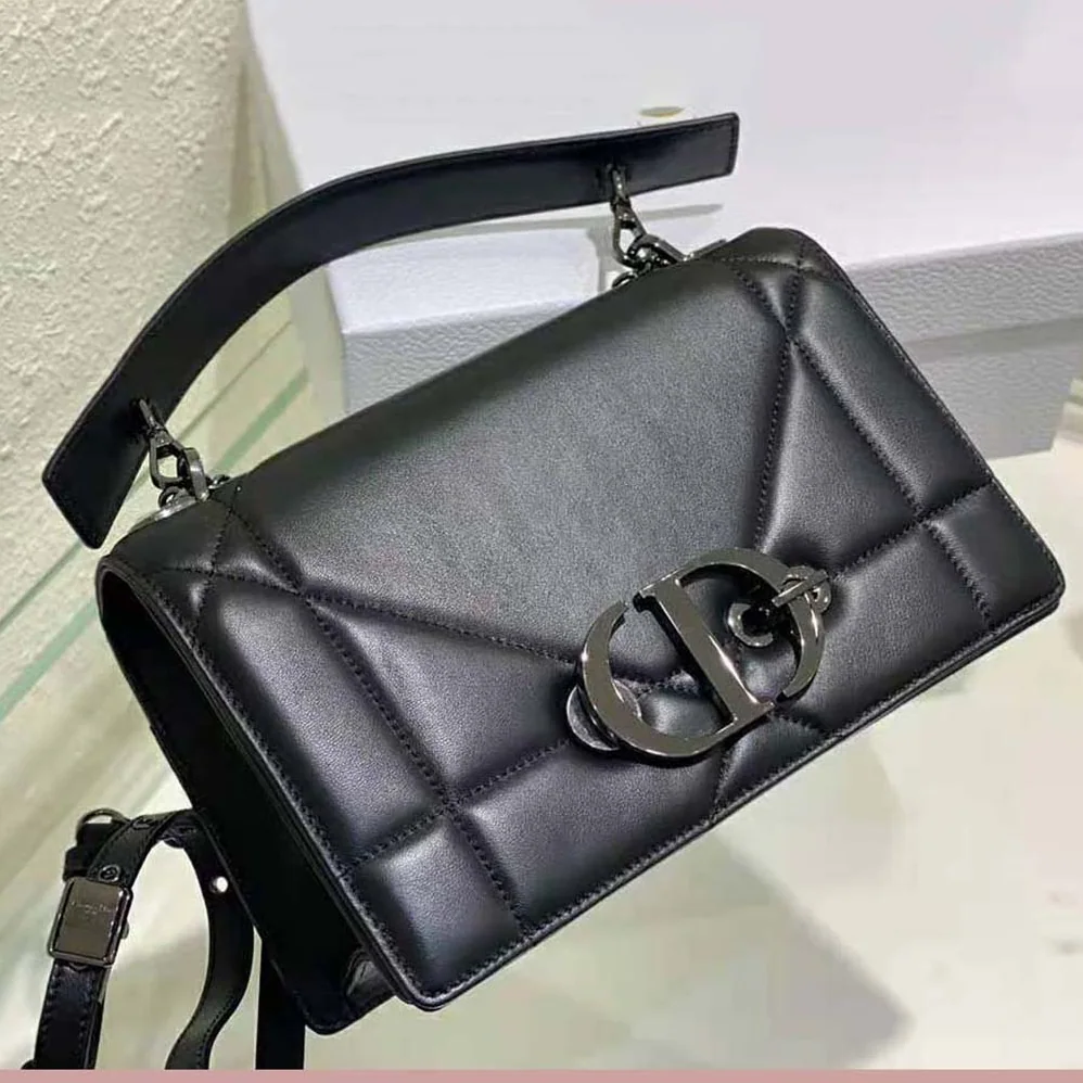 Dior 30 Montaigne Chain Bag with Handle Black Maxicannage Lambskin for Women Dior 30 Montaigne Chain Bag with Handle Black Maxicannage Lambskin for Women