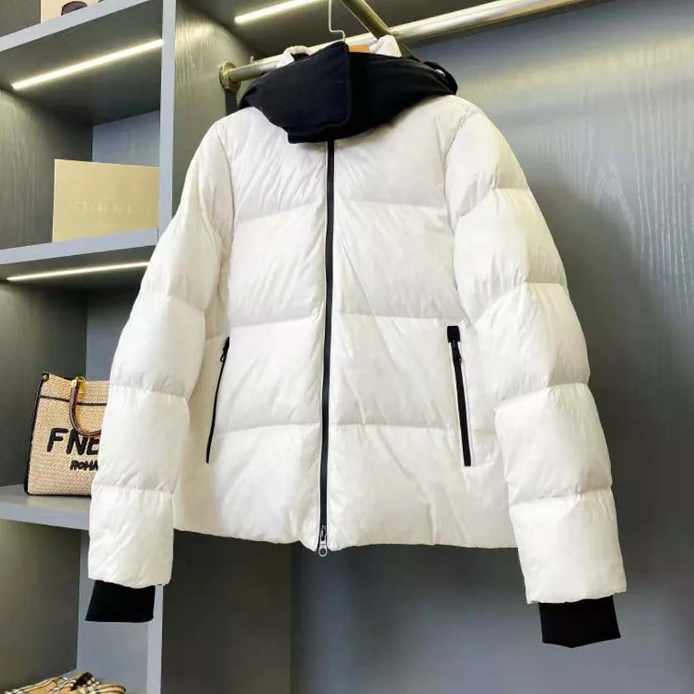 Burberry Detachable Hood Nylon Puffer Jacket for Women in White