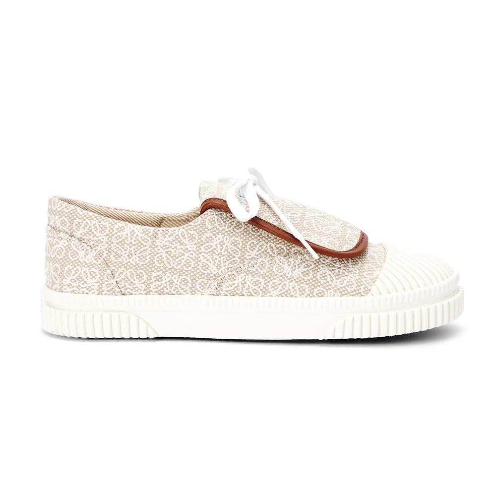 Loewe Anagram Flap Sneaker in Canvas for Women in White Loewe Anagram Flap Sneaker in Canvas for Women in White