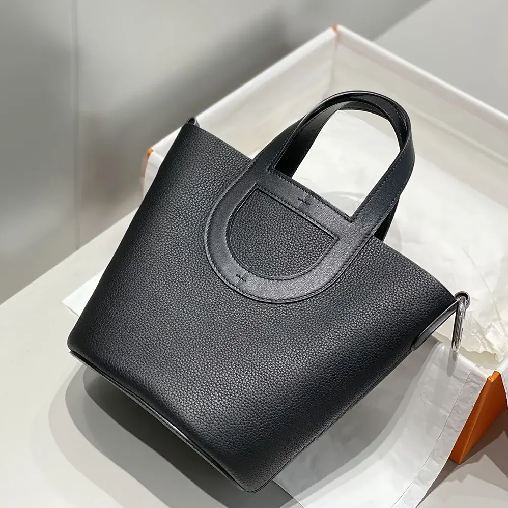 Hermes In the Loop 18 Handbag Clemence Leather for Women in Black/Silver Hermes In the Loop 18 Handbag Clemence Leather for Women in Black/Silver
