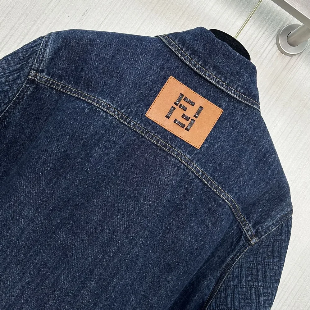 Fendi Dark Blue Denim Go for Women in To Jacket