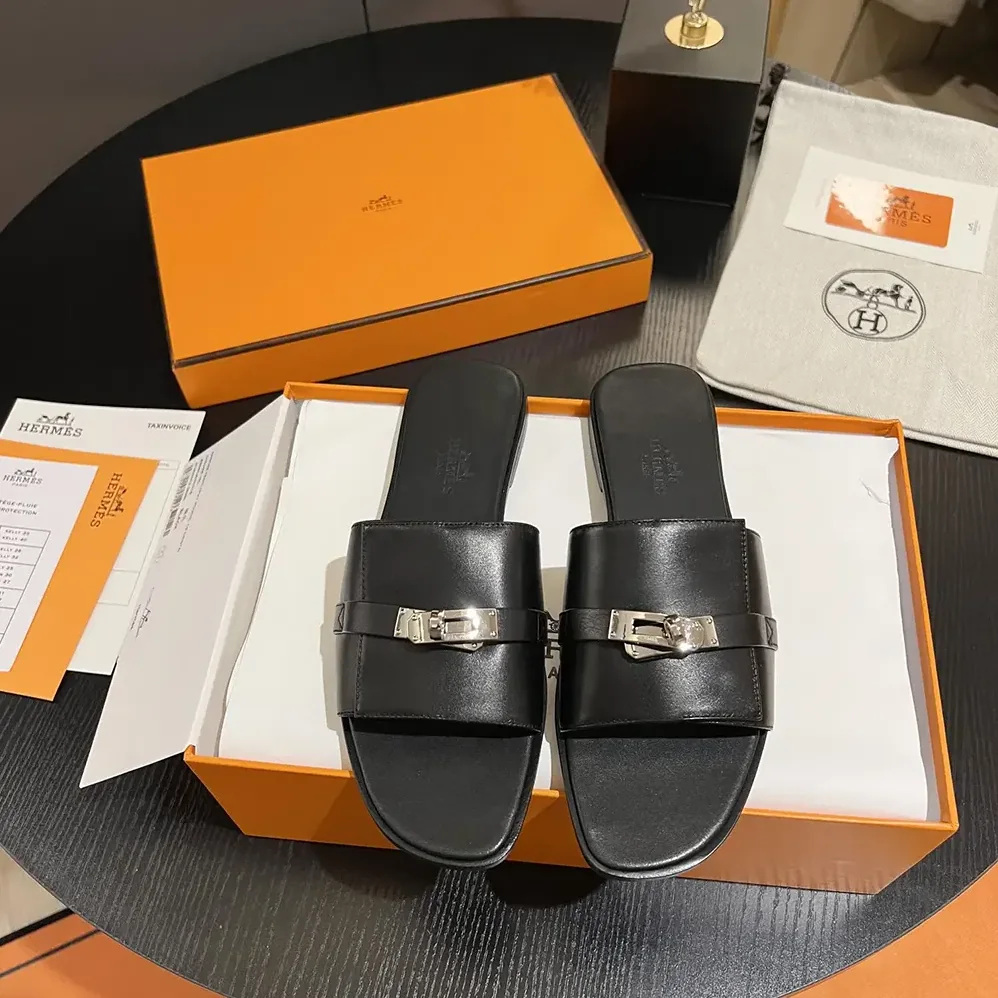 Hermes Giulia Sandal-Black H232129Z for Women Hermes Giulia Sandal-Black H232129Z for Women