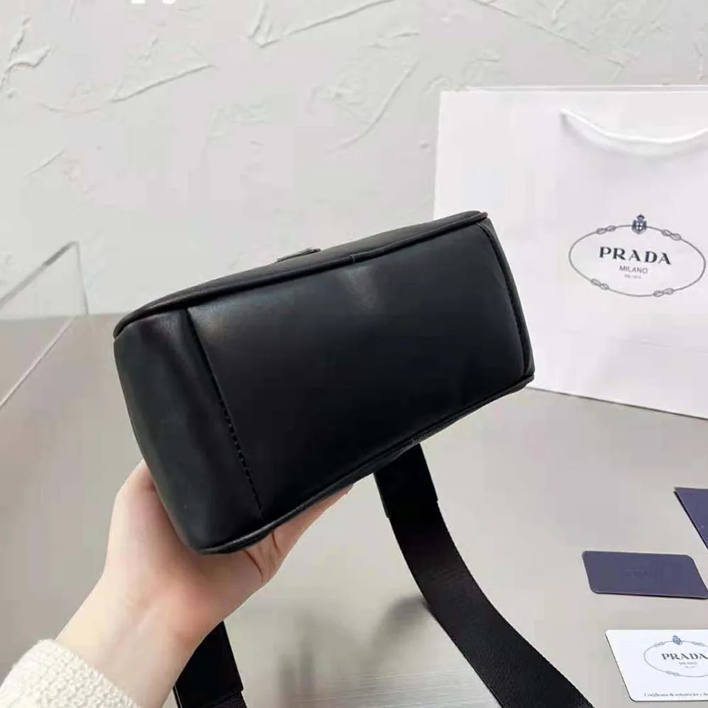Prada Leather Prada Triangle Bag for Women in Black Prada Leather Prada Triangle Bag for Women in Black