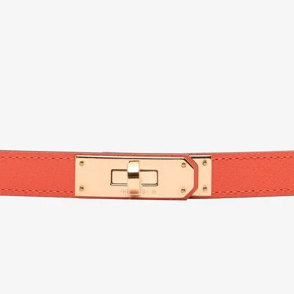 Hermes Kelly 18 Belt Orange Field