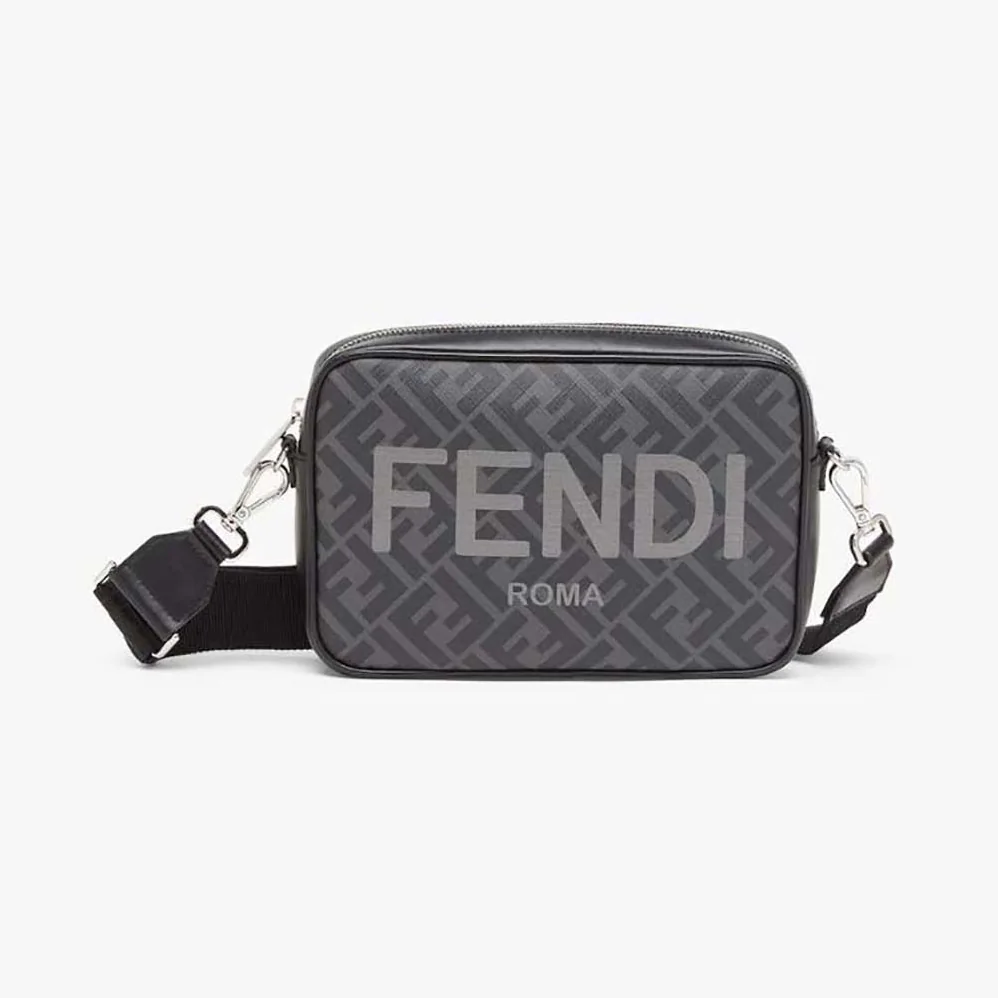 Fendi Camera Case Black FF Fabric Bag for Men