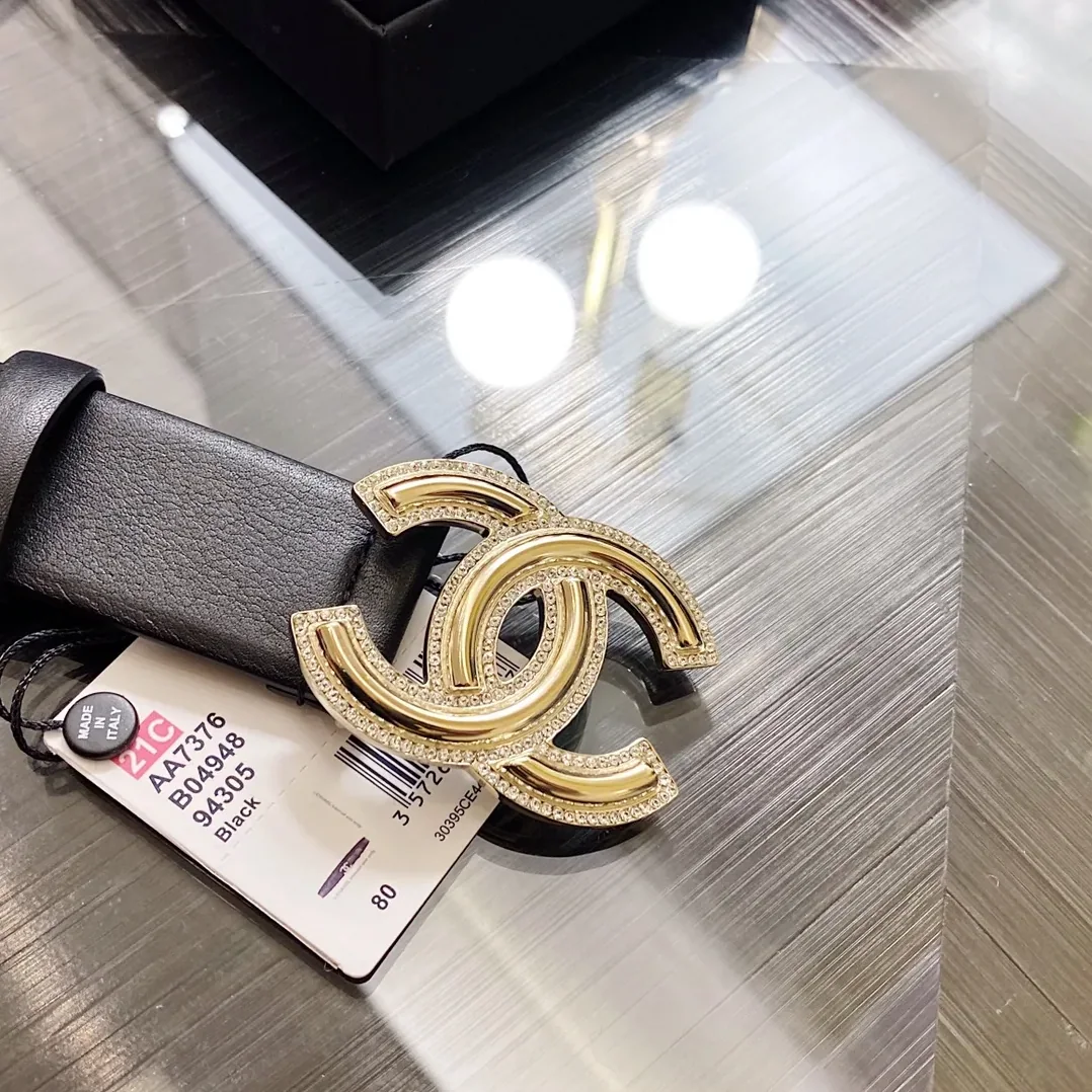 Chanel Mini Stone Interlocking C Buckle Belt Black Chanel Mini Stone Interlocking C Buckle Belt Black