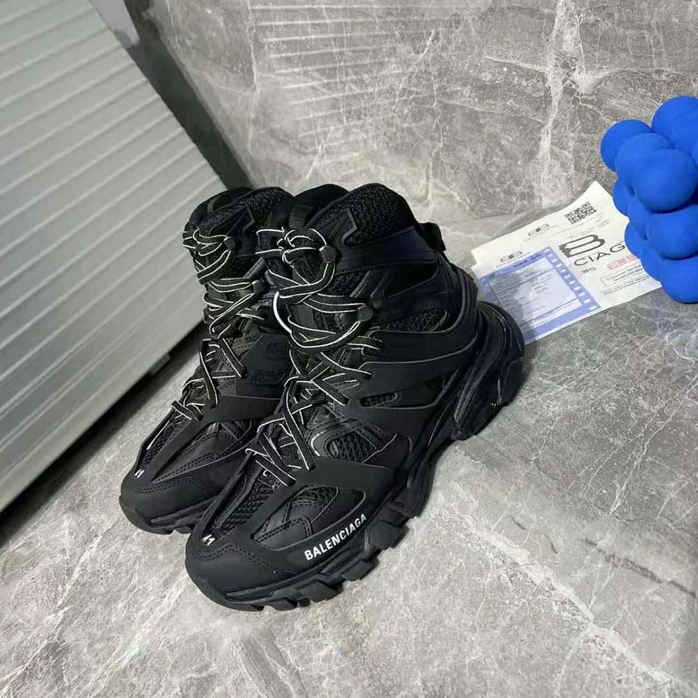 Balenciaga Track Hike Sneaker in Black Mesh and Nylon for Women