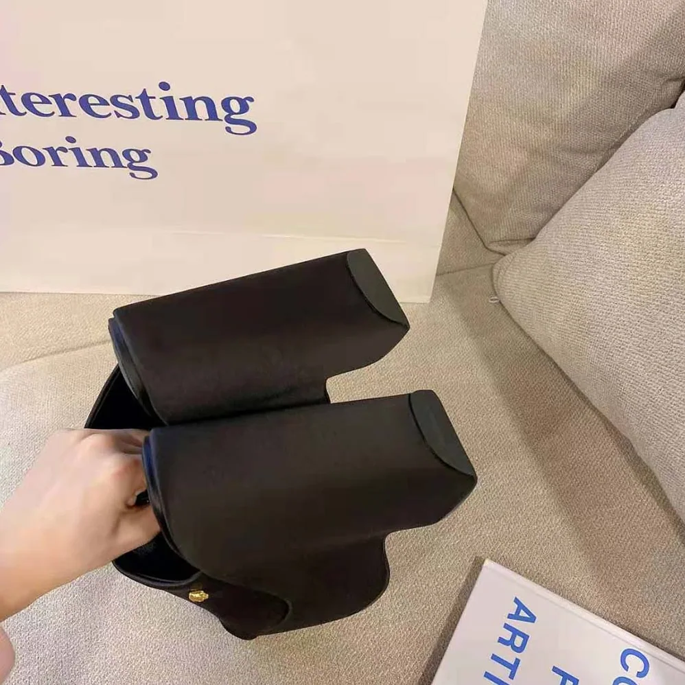 Versace Triplatform Leather Mules for Women in Black