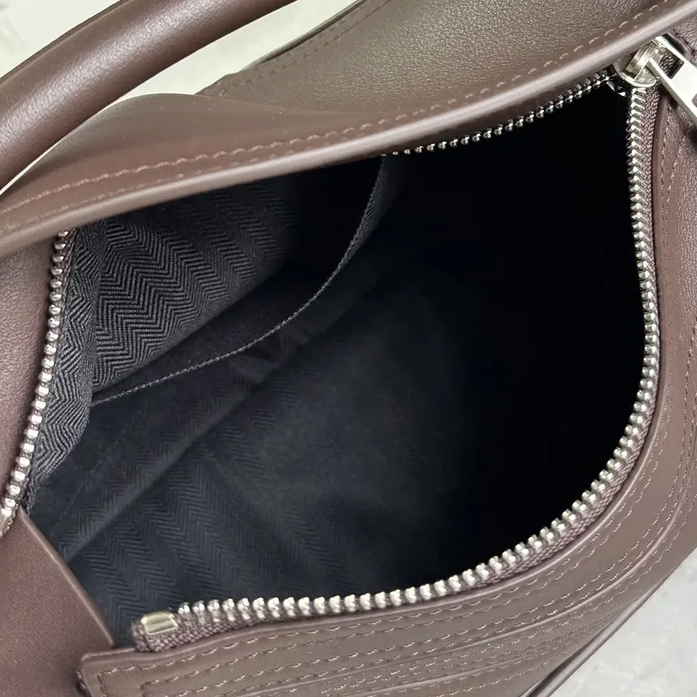 Loewe Small Puzzle Biker Bag in Shiny Calfskin for Unisex in Dark Chestnut Loewe Small Puzzle Biker Bag in Shiny Calfskin for Unisex in Dark Chestnut