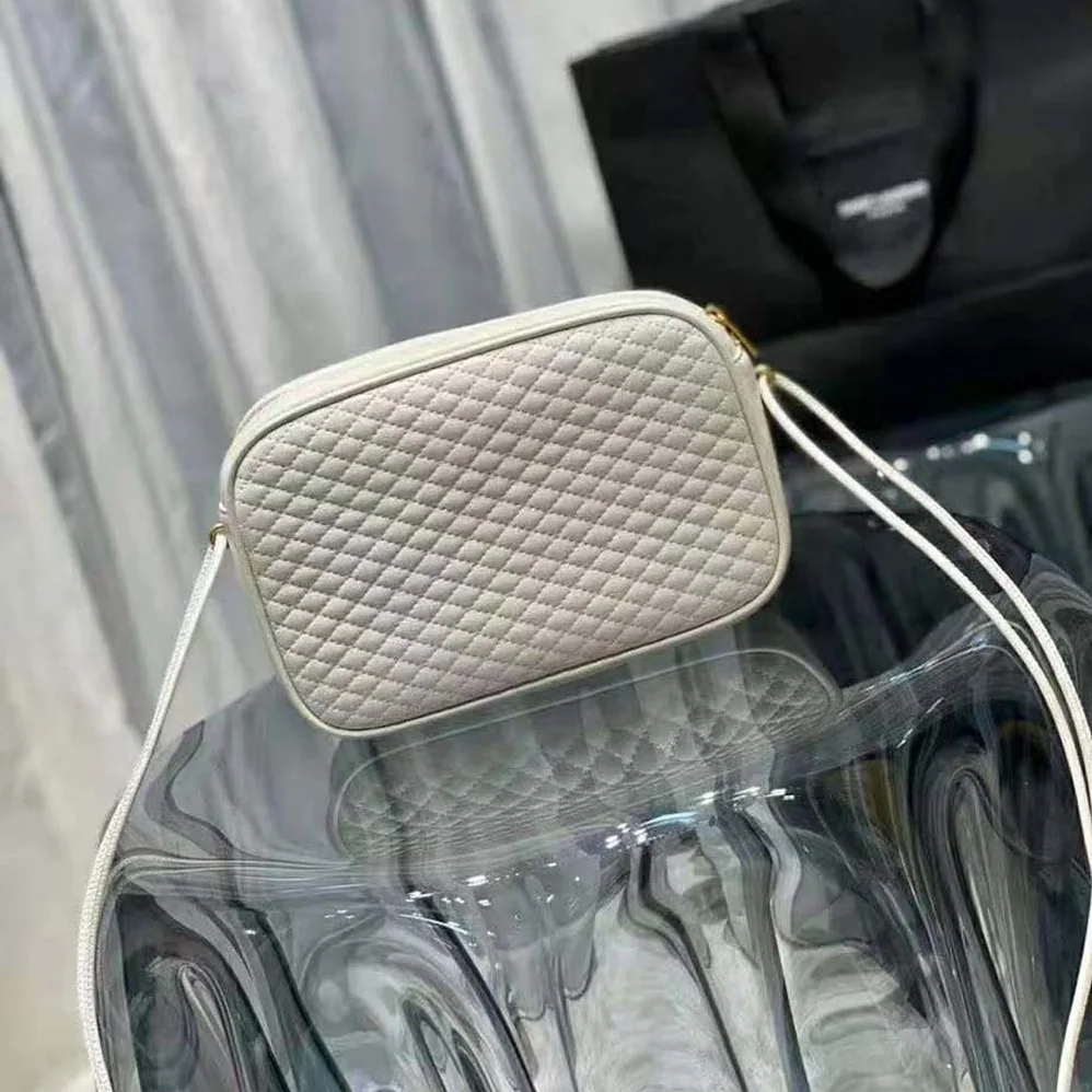 Saint Laurent YSL Victoire Camera Bag in Quilted Lambskin for Women in White Saint Laurent YSL Victoire Camera Bag in Quilted Lambskin for Women in White