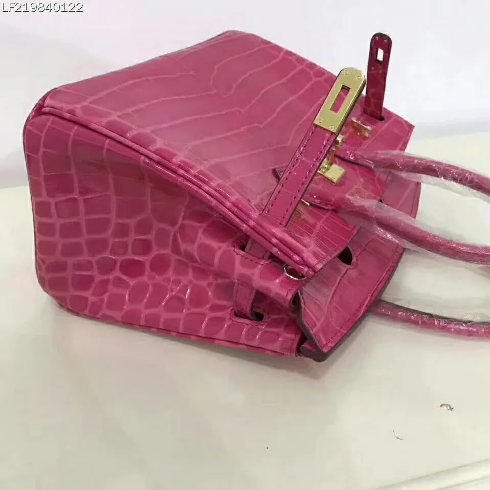 Hermes Birkin 30 Bag in Alligator Leather with Gold Hardware in Pink