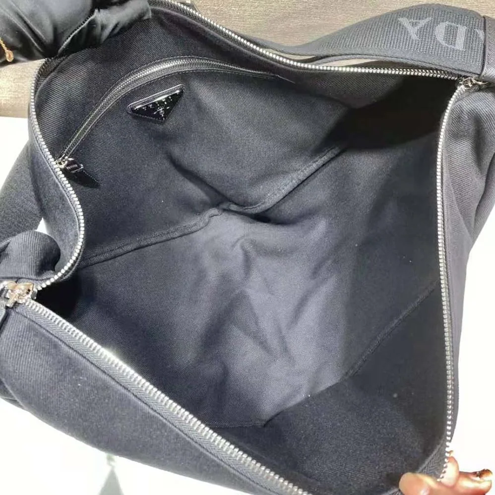 Prada Canvas Prada Triangle Bag for Women in Black Prada Canvas Prada Triangle Bag for Women in Black