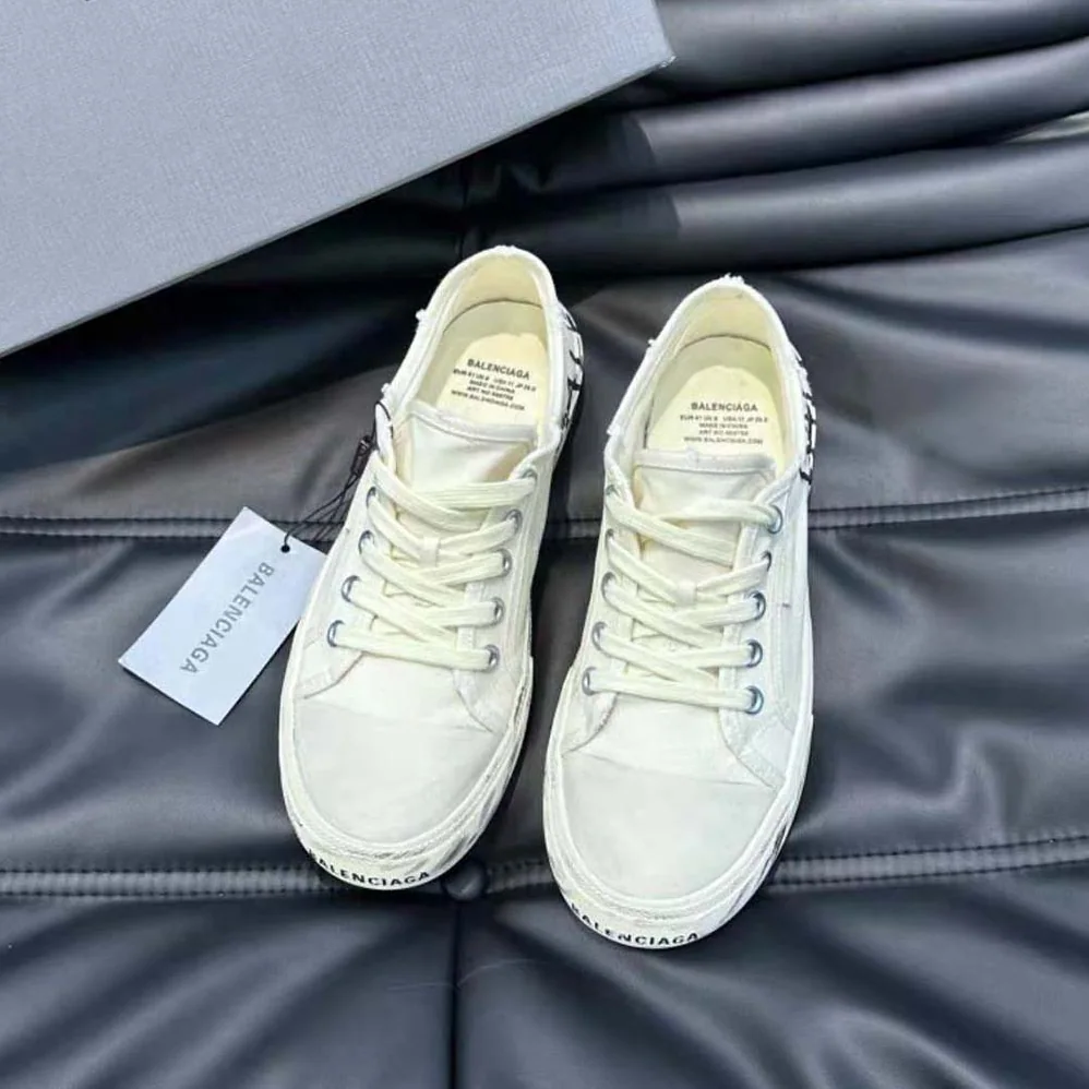 Balenciaga Paris Low Top Graffiti Sneaker in White for Unisex Balenciaga Paris Low Top Graffiti Sneaker in White for Unisex