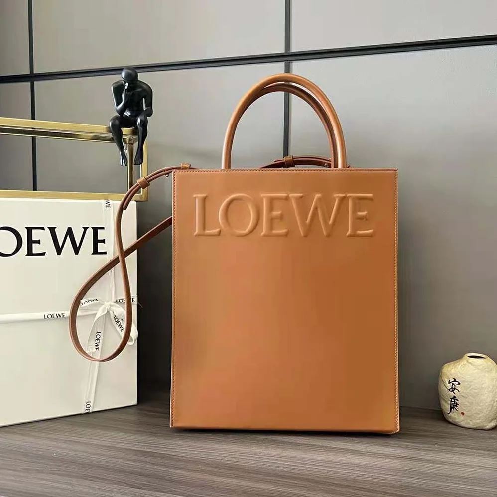 Loewe LOEWE Standard A4 Tote in Sleek Calfskin for Women in Tan Loewe LOEWE Standard A4 Tote in Sleek Calfskin for Women in Tan