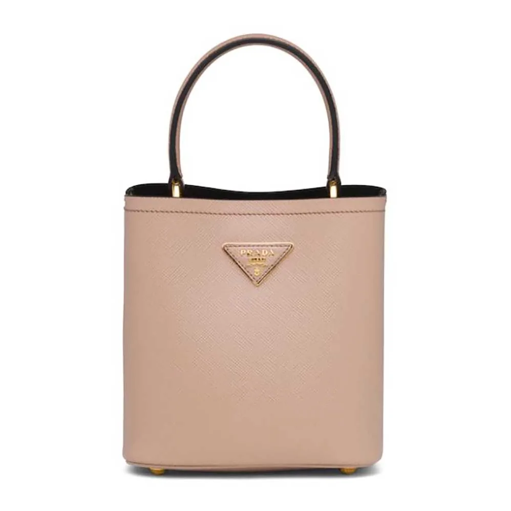 Prada Small Saffiano Leather Prada Panier Bag for Women in Sandy