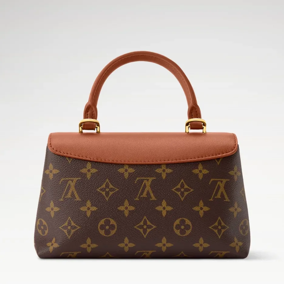 Louis Vuitton Madeleine BB Top Handle Bag / Cognac Brown Monogram Gold Hardware
