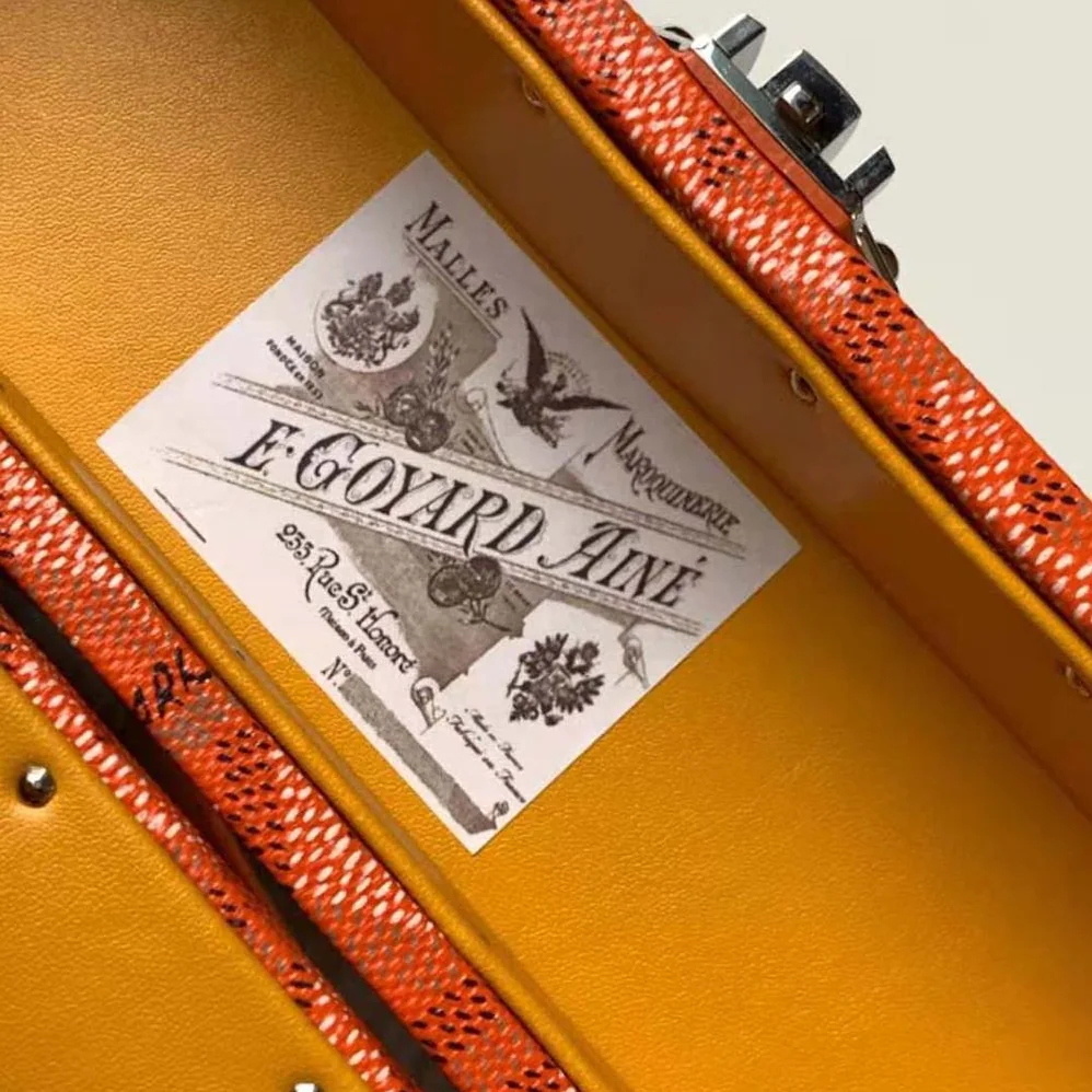 Goyard Cassette Trunk Bag in Goyardine Canvas & Clamecy Cowhide for Women in Orange