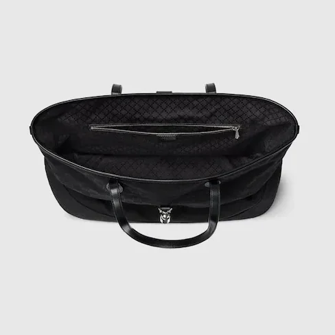 Gucci Jackie Medium Tote Bag in Black Silver Hardware Gucci Jackie Medium Tote Bag in Black Silver Hardware