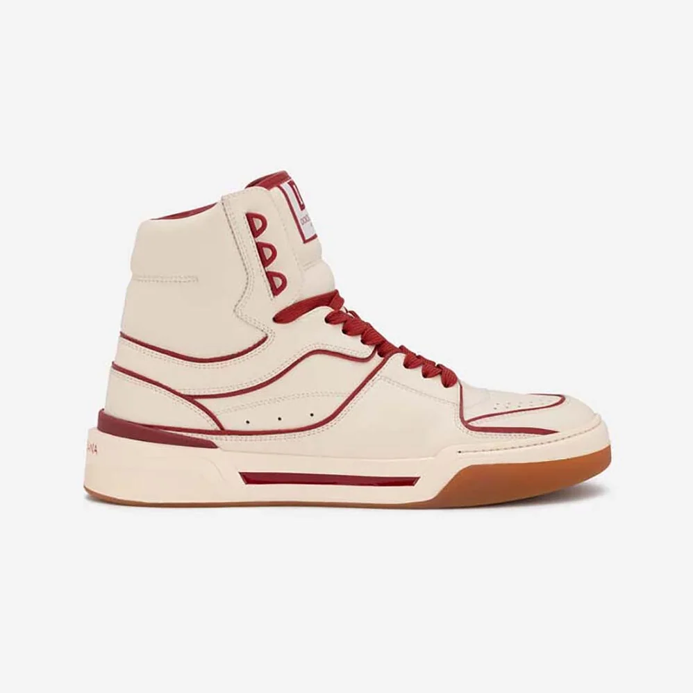 Dolce Gabbana D&G Calfskin Nappa New Roma Mid-Top Sneakers for Unisex in Beige