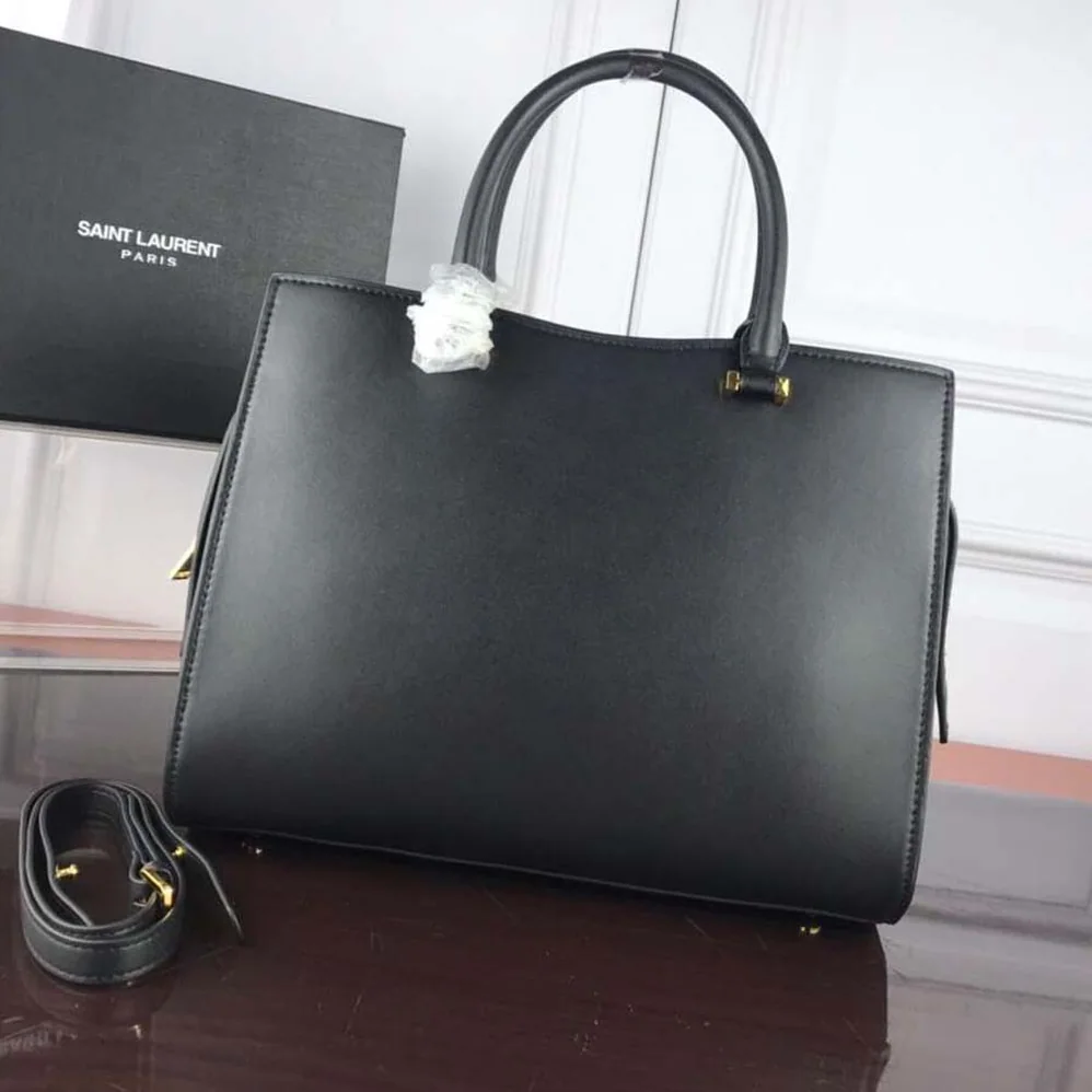 Saint Laurent YSL Uptown Medium Tote Shiny Smooth for Women in Black Saint Laurent YSL Uptown Medium Tote Shiny Smooth for Women in Black