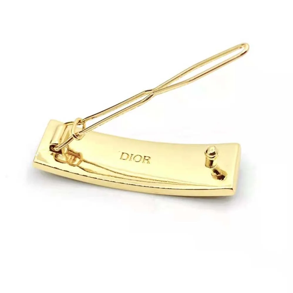 Dior Dior-ID Barrette Gold-Finish Metal and Black Lacquer for Women Dior Dior-ID Barrette Gold-Finish Metal and Black Lacquer for Women