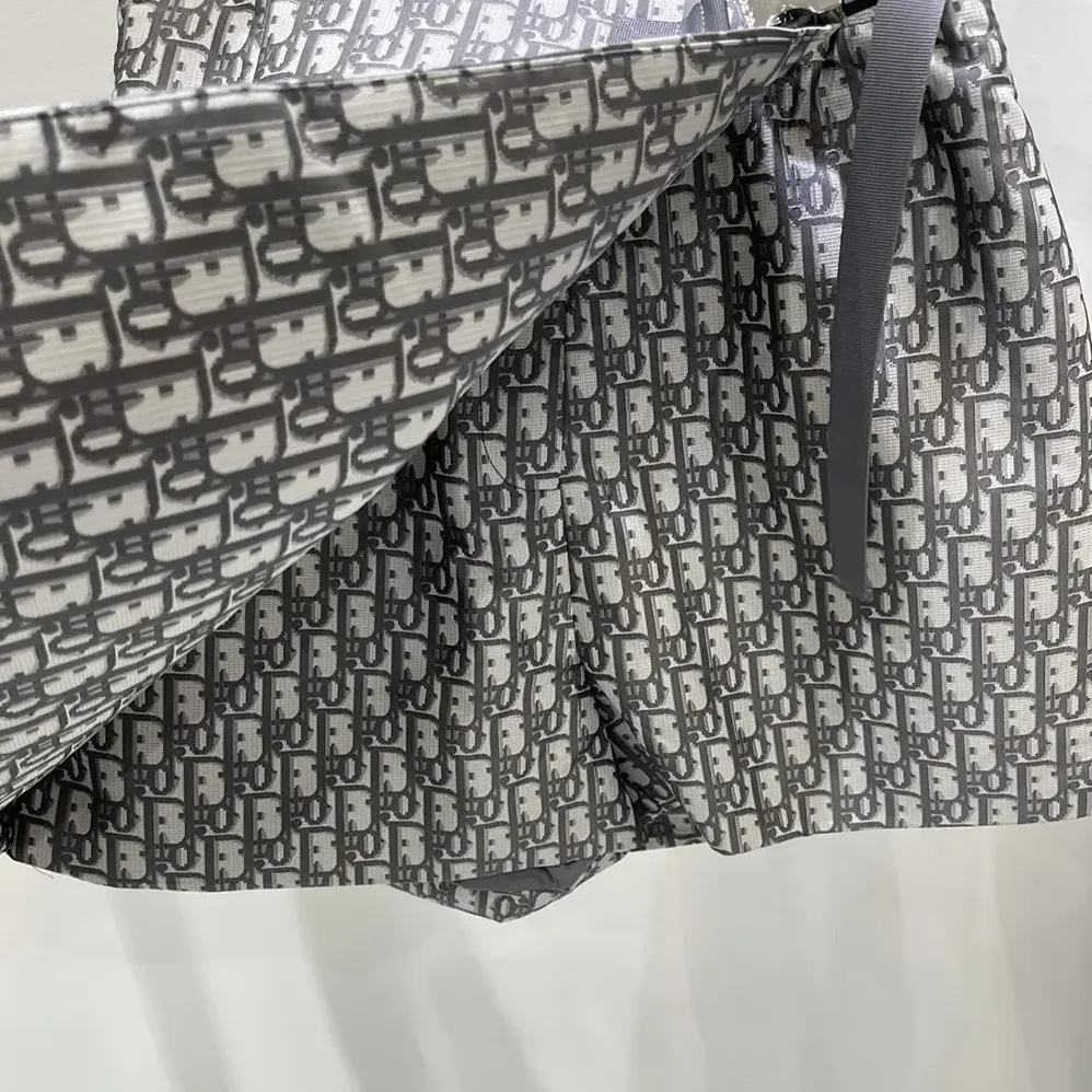 Dior Skort Gray Technical Taffeta Jacquard with Dior Oblique Motif for Women