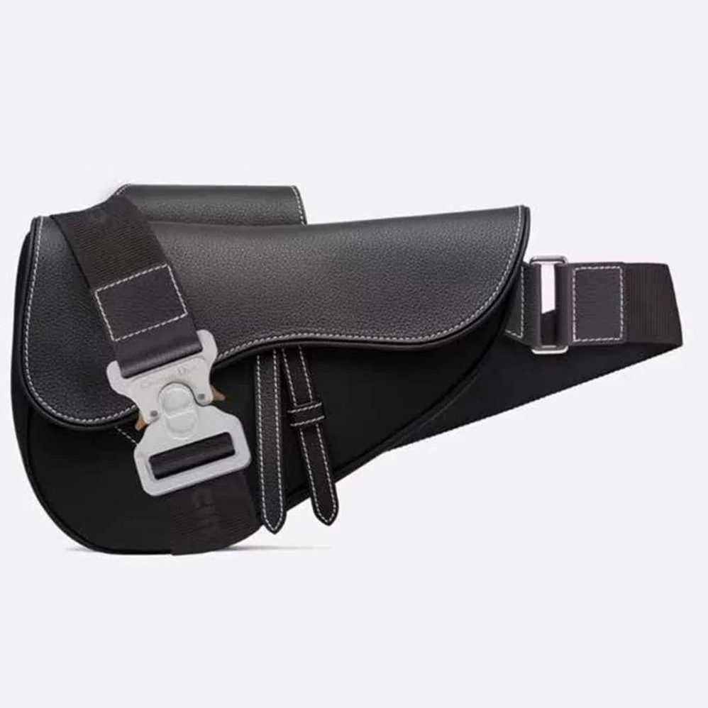 Dior Saddle Bag in Black Calfskin for Men