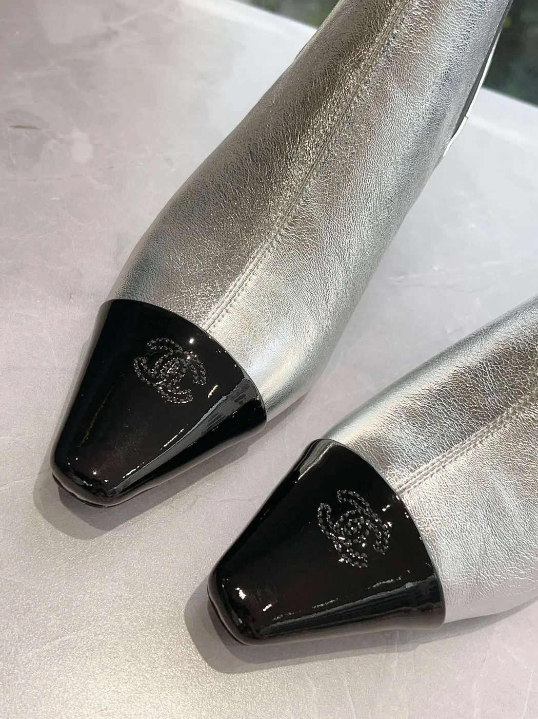 Chanel Martin Loafer Boot Silver Chanel Martin Loafer Boot Silver