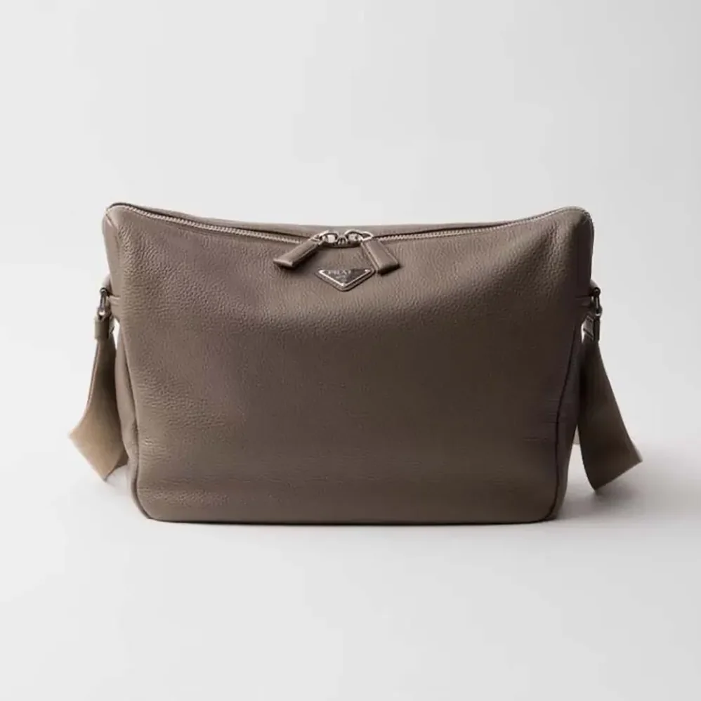 Prada Medium Leather Shoulder Bag for Unisex in Gray Prada Medium Leather Shoulder Bag for Unisex in Gray
