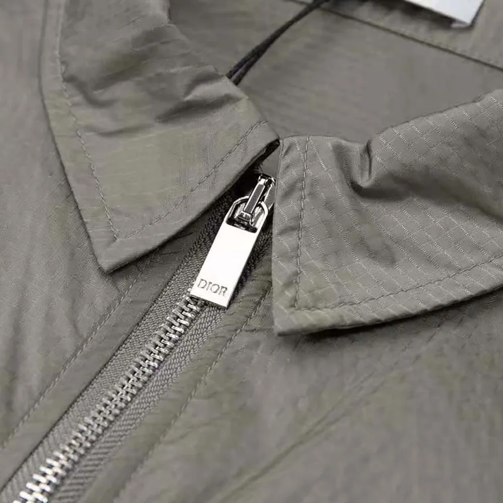 Dior Zipped Blouson Gray Technical Cotton Ripstop for Men