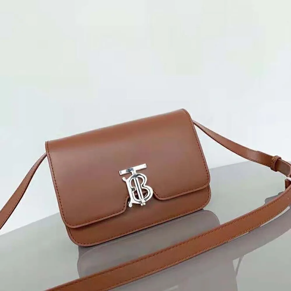 Burberry Small Leather TB Bag with a Thomas Burberry Monogram Clasp for Women Burberry Small Leather TB Bag with a Thomas Burberry Monogram Clasp for Women