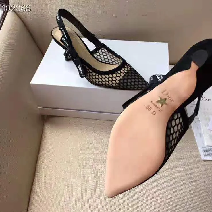 Dior J'adior Slingback in Mesh in 6.5 cm Heel for Women in Black Dior J'adior Slingback in Mesh in 6.5 cm Heel for Women in Black