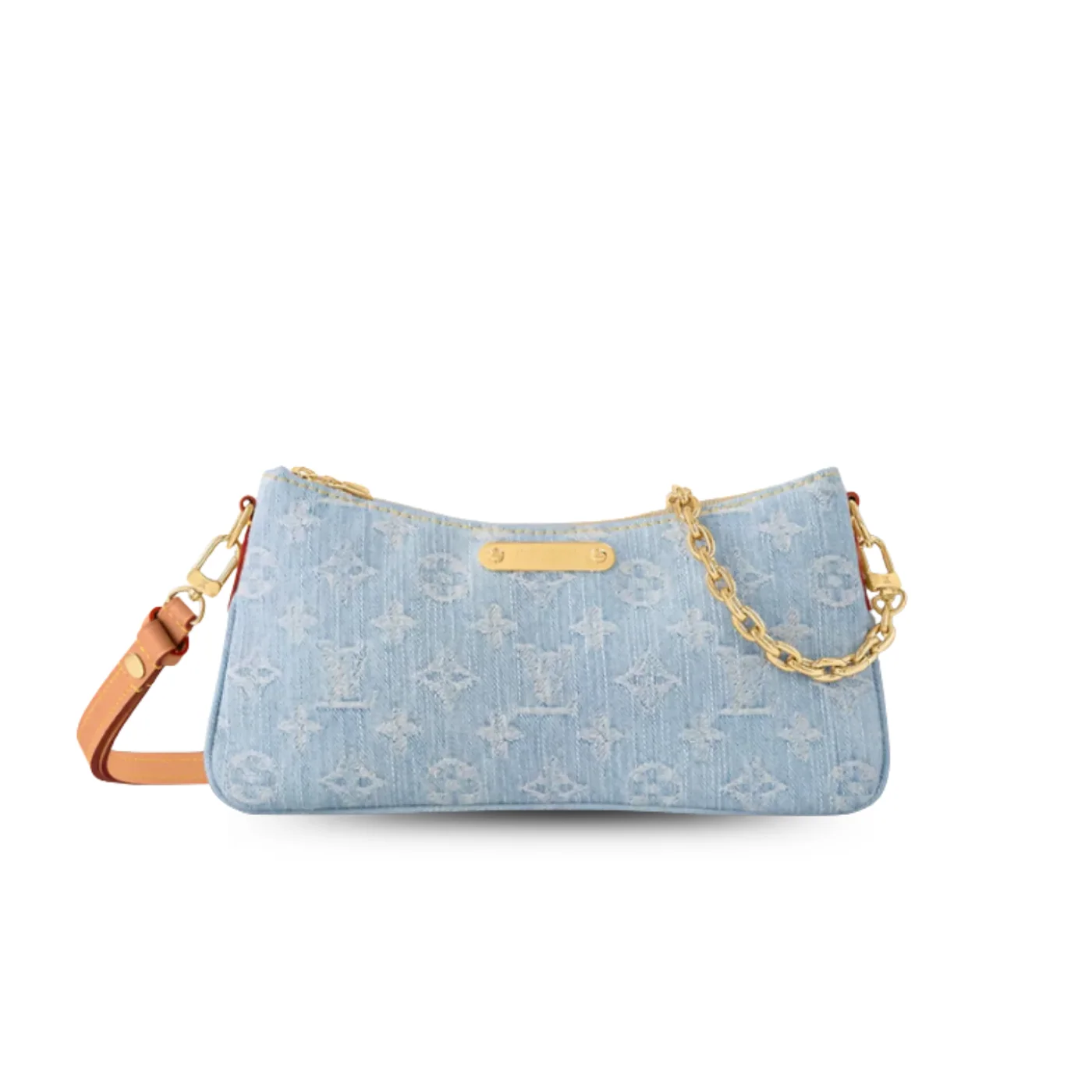Louis Vuitton Liv Pochette Shoulder Bag in Blue Gold Hardware