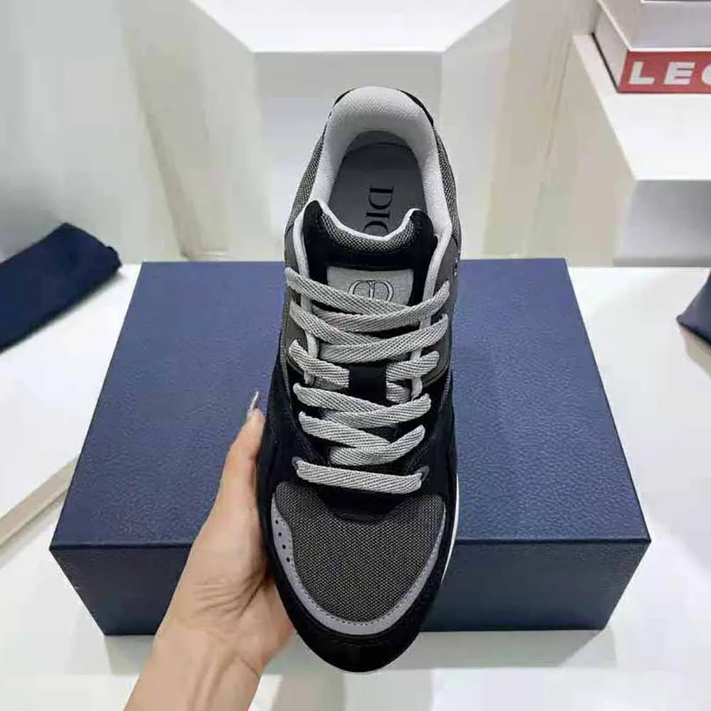 Dior B29 Sneaker Gray Technical Mesh Black Suede and Smooth Calfskin for Men Dior B29 Sneaker Gray Technical Mesh Black Suede and Smooth Calfskin for Men