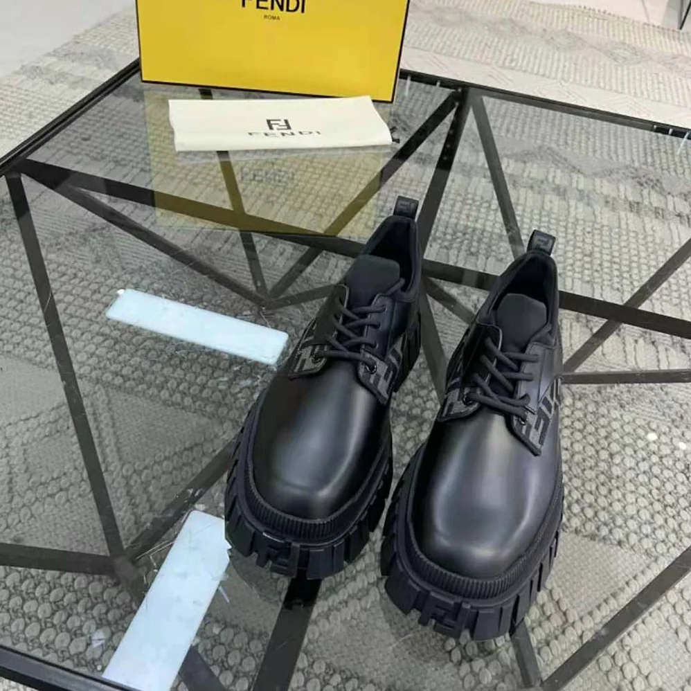 Fendi Force Black Leather Lace for Women in Ups Fendi Force Black Leather Lace for Women in Ups