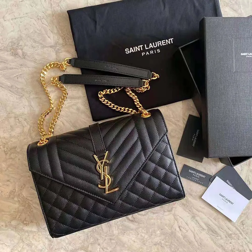 Saint Laurent YSL Envelope Medium Bag in Mix Matelasse Grain DE Poudre Embossed Leather for Women Saint Laurent YSL Envelope Medium Bag in Mix Matelasse Grain DE Poudre Embossed Leather for Women
