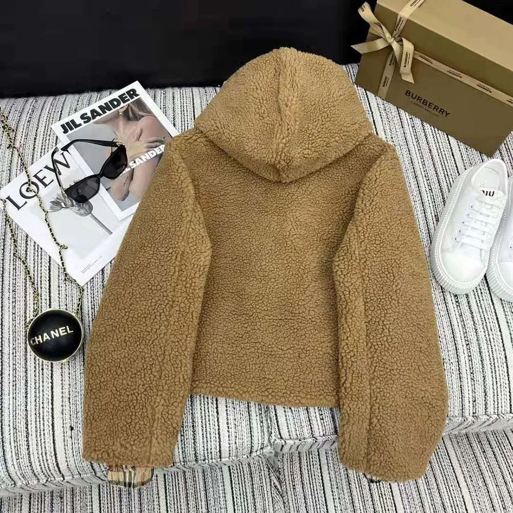 Burberry EKD Fleece Hooded Jacket for Men in Brown Burberry EKD Fleece Hooded Jacket for Men in Brown