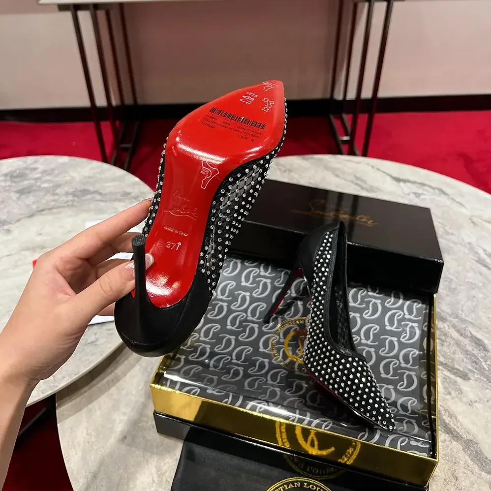 Christian Louboutin Apostropha Mesh Strass 80mm Pumps for Women in Black